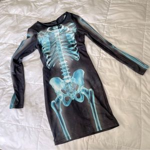 TOPSHOP Rare Vintage Skeleton Jersey Dress EUC